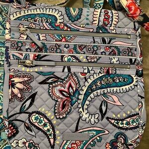 Vera Bradley Crossbody Bag Triple Zip Hipster Purple Paisley MWOT